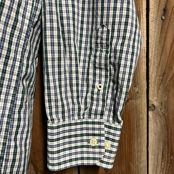 IZOD Blue & Green Plaid Long Sleeve Button Up Down Men’s XXL 100% Cotton - Picture 8 of 9